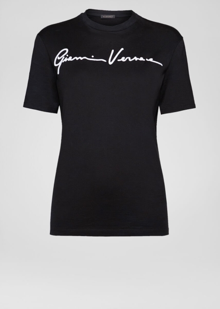 Versace Embroidered GV Signature T-shirt Dam - 173490QBS